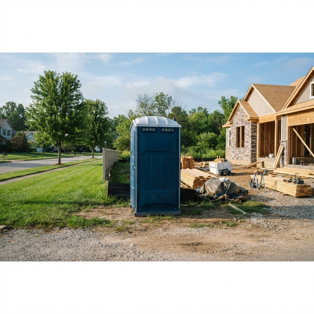 Clean portable restroom at a Central Indiana outdoor site